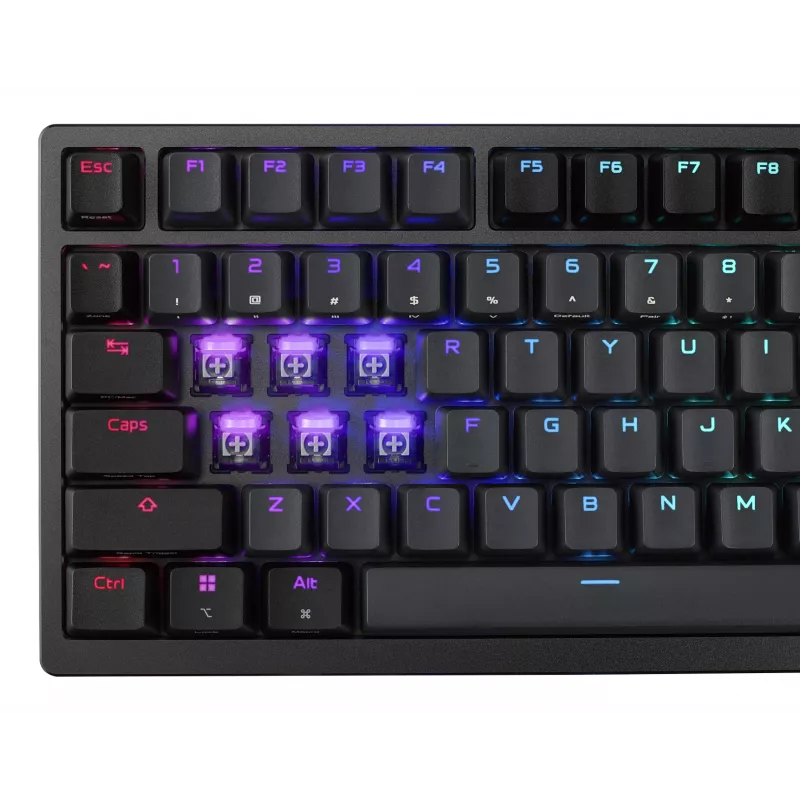 Mechanische Gaming-Tastatur ASUS ROG Azoth 96 HE — 96% QWERTZ, USB + RF Wireless + Bluetooth, magnetisch-mechanische Switches, RGB, Schwarz