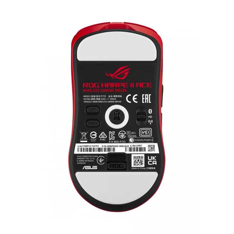 ASUS ROG Harpe II Ace RED Maus Gaming Rechtshänder RF Wireless + Bluetooth + USB Typ-A Optisch 42000 DPI