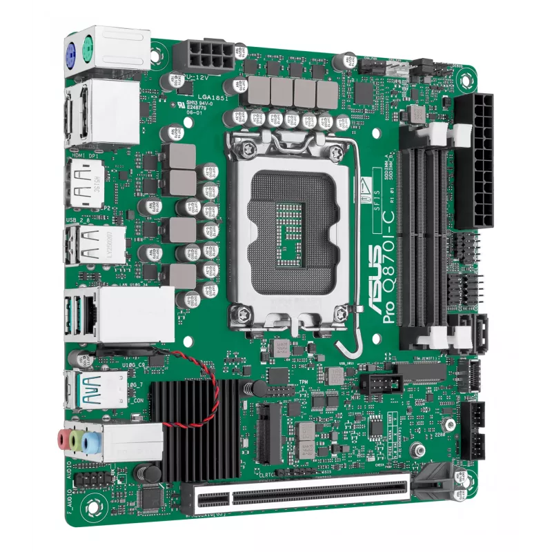 Mini-ITX-Mainboard ASUS PRO Q870I-C-CSM LGA 1851, Intel Q870, DDR5 SO‑DIMM, 2 Steckplätze, bis zu 128 GB
