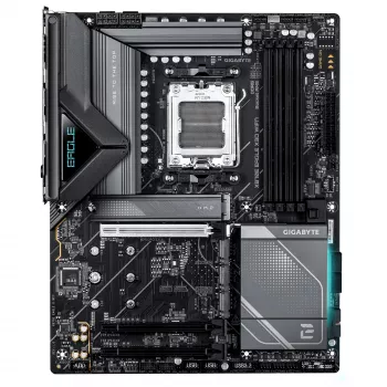 GIGABYTE X870E EAGLE X3D WIFI7 Motherboard - Unterstützt AMD Ryzen 9000 CPUs, 14+2+2 Phasen Digital VRM, bis zu 9000Hz DDR5 (OC), 1xPCIe 5.0 + 3xPCIe 4.0, Wi-Fi 7, 5GbE LAN, USB 4