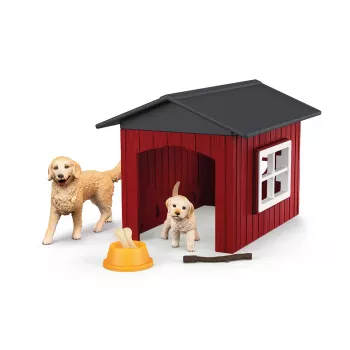 Animal Schleich FARM WORLD Hundehütte mit Golden Retriever