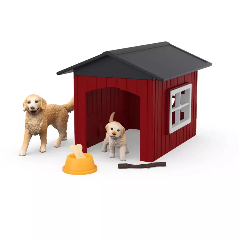 Animal Schleich FARM WORLD Hundehütte mit Golden Retriever