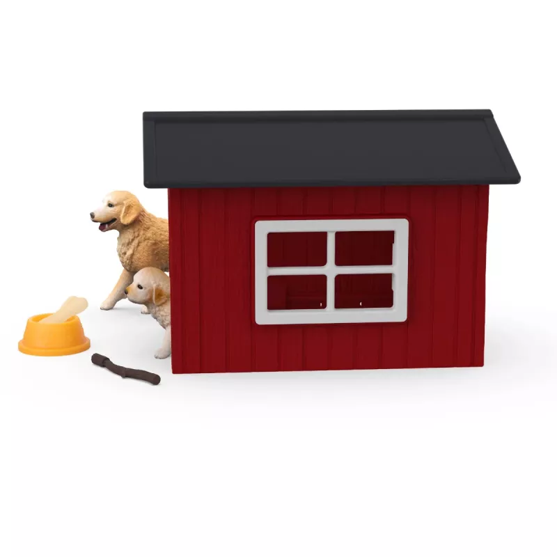 Animal Schleich FARM WORLD Hundehütte mit Golden Retriever