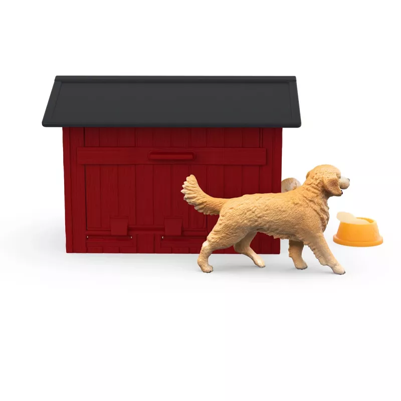 Animal Schleich FARM WORLD Hundehütte mit Golden Retriever