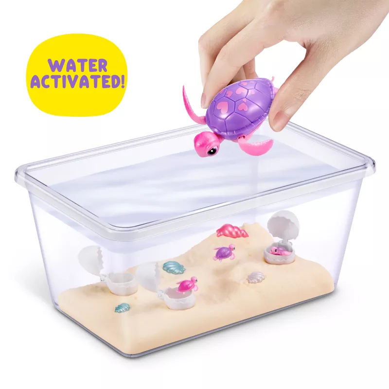 Zuru Pets Alive Mommy Turtle Surprise interaktives Spielzeug, mehrfarbig, LR44 Batterie