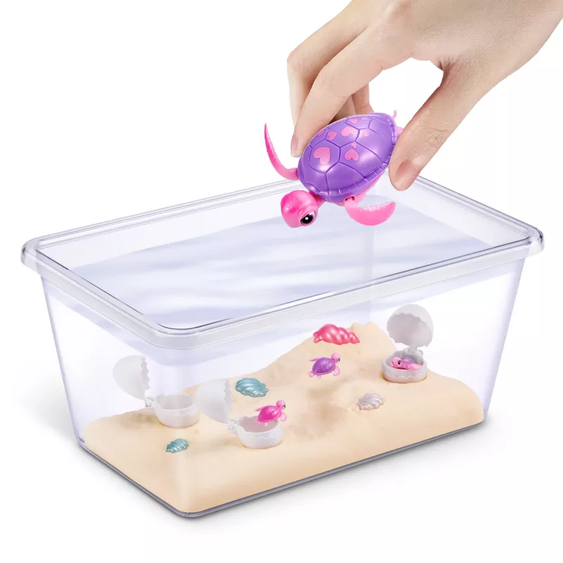 Zuru Pets Alive Mommy Turtle Surprise interaktives Spielzeug, mehrfarbig, LR44 Batterie