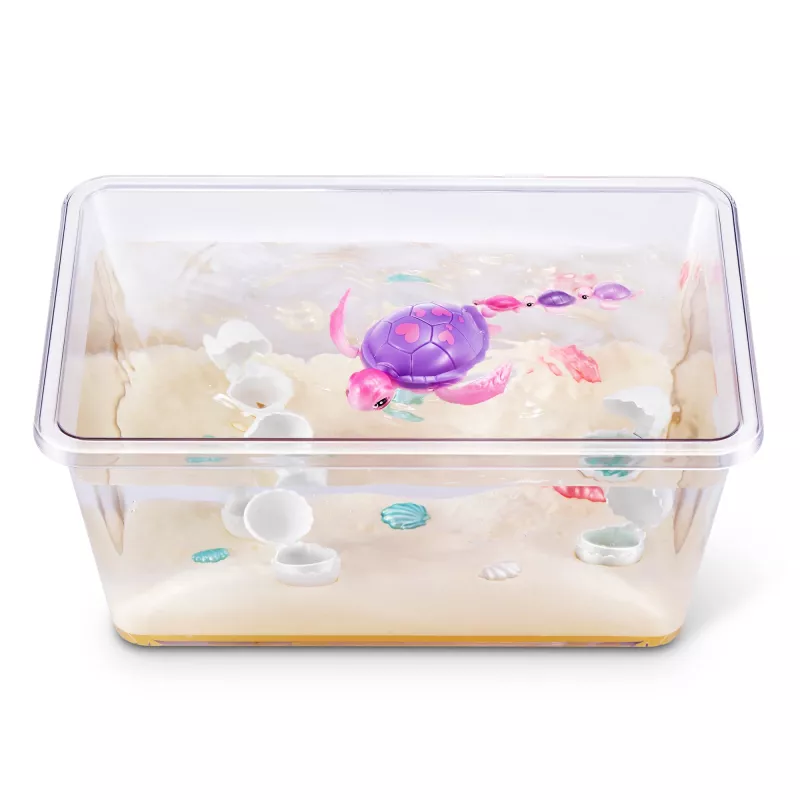 Zuru Pets Alive Mommy Turtle Surprise interaktives Spielzeug, mehrfarbig, LR44 Batterie