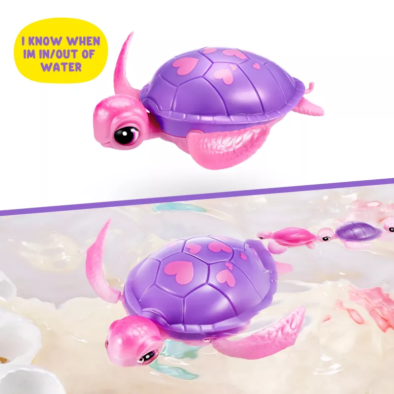 Zuru Pets Alive Mommy Turtle Surprise interaktives Spielzeug, mehrfarbig, LR44 Batterie