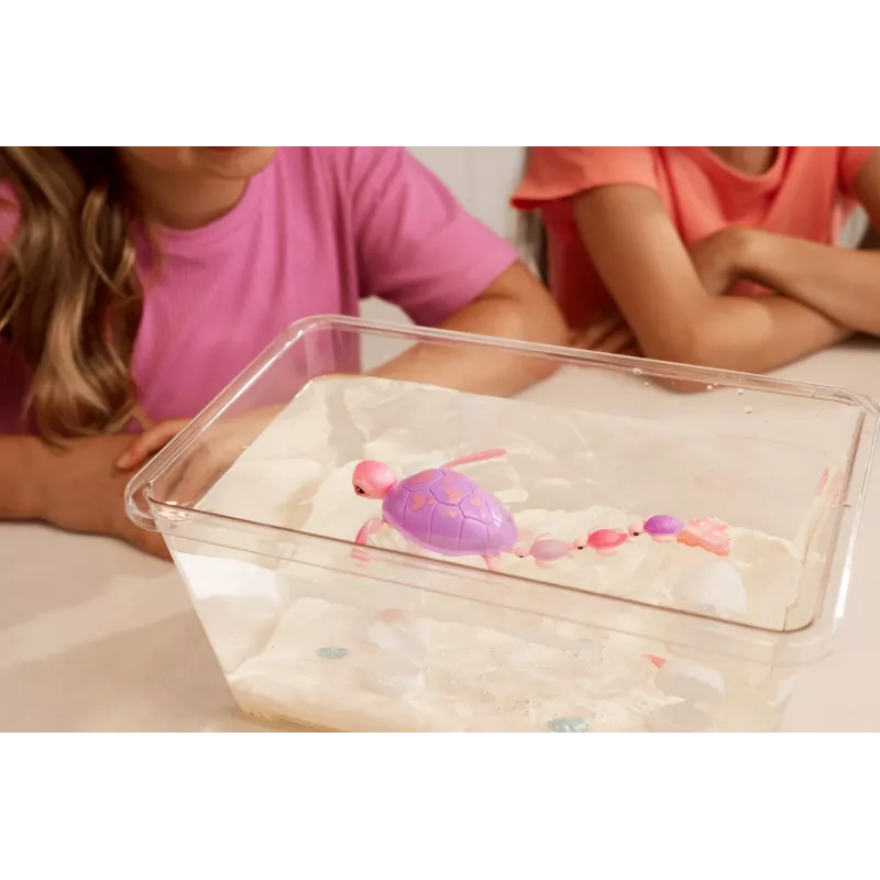 Zuru Pets Alive Mommy Turtle Surprise interaktives Spielzeug, mehrfarbig, LR44 Batterie