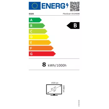 Computermonitor EIZO FlexScan EV2400R-WT — 23,8 Zoll (60,5 cm) Full HD IPS, 1920×1080, 5 ms, USB-Hub, Lautsprecher, höhenverstellbar, VESA, weiß