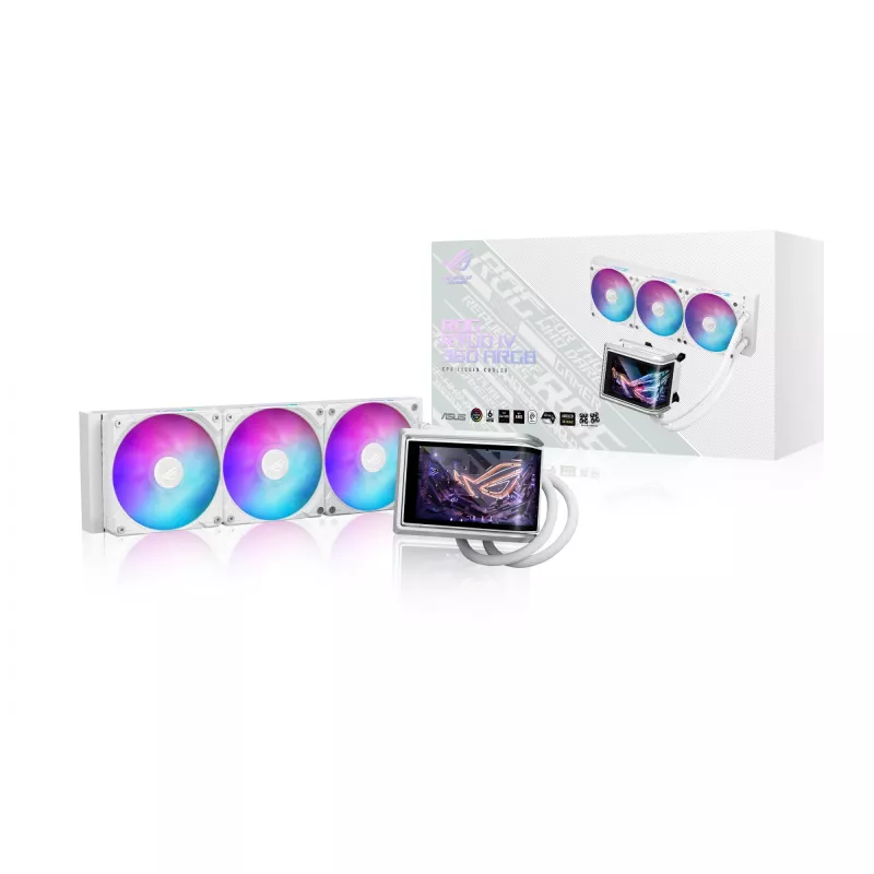 All-in-One-Flüssigkeitskühler ASUS ROG RYUO IV 360 ARGB WHT – 360-mm-Radiator, 120-mm-Lüfter, Weiß