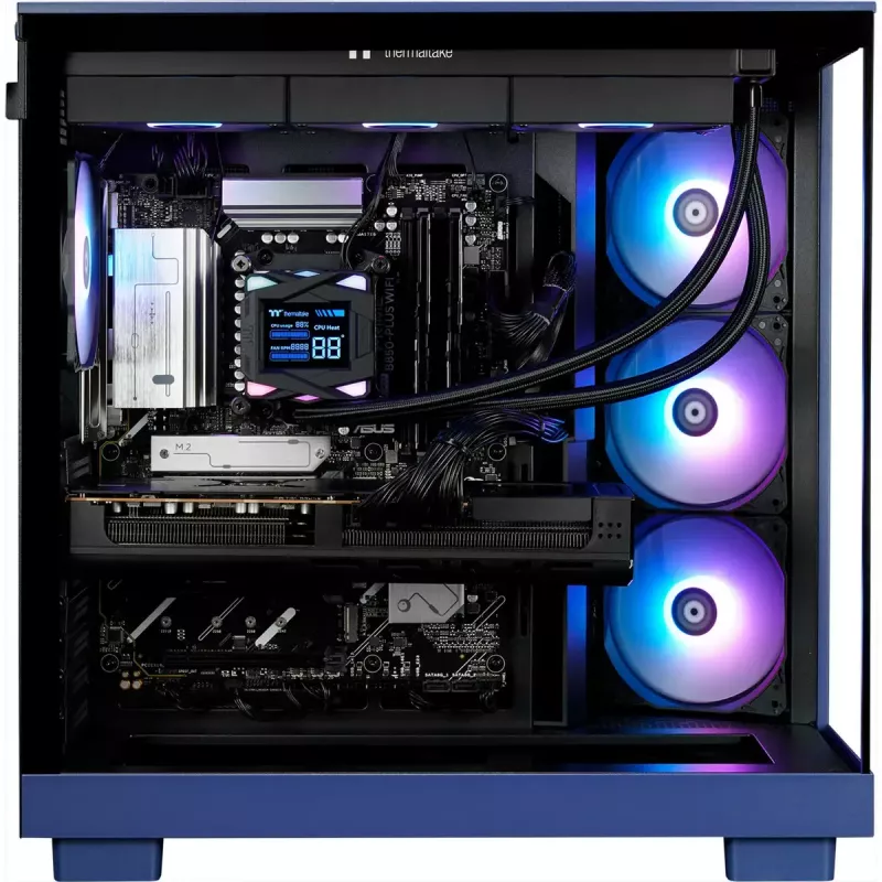 Desktop-Gaming-PC THERMALTAKE FTW V380XL 9070XT lila/transparent mit Windows 11 Pro