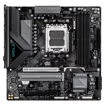 Mainboard GIGABYTE B850M EAGLE WIFI7 — Micro ATX, Sockel AM5, AMD B850, DDR5 bis zu 8200 MHz (O.C.), 4 DIMM, PCIe 5.0, Wi‑Fi 7, 2.5 GbE