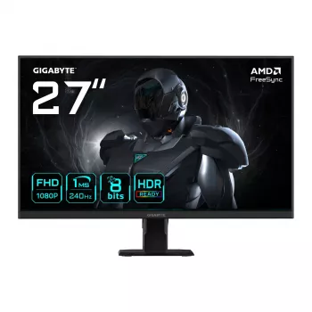 GIGABYTE GS27F2 27 Zoll FHD Gaming-Monitor – 1920 x 1080, 240 Hz, 1 ms, 300 cd/m², FreeSync, HDR Ready, HDMI 2.0, DisplayPort 1.4