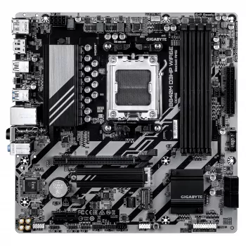 GIGABYTE B840M D3HP WIFI6E Micro ATX Motherboard — AMD Sockel AM5, B840, 4x DDR5 bis 8200MHz OC, 2x PCIe 4.0 M.2, Wi‑Fi 6E, 1GbE