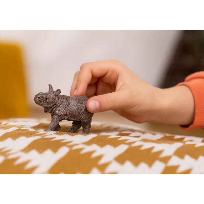 schleich WILD LIFE Indisches Panzernashorn-Baby, 3 Jahr(e), Safari, Wildtiere / Abenteuerspielzeug, Grau, Kunststoff
