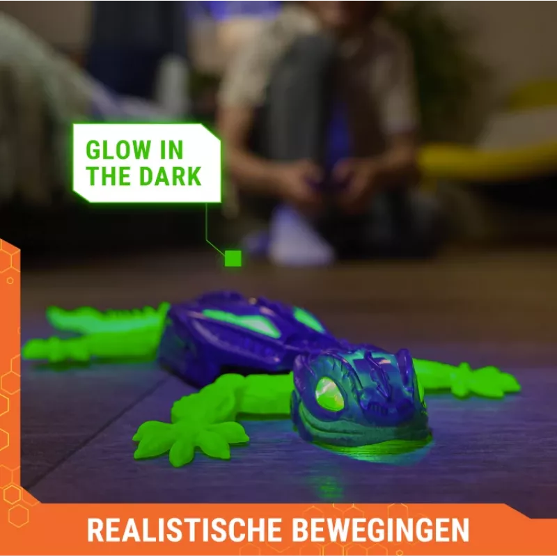 HEX BOTS Glow-in-the-Dark Gecko, Wiederaufladbarer ferngesteuerter Roboter für Kinder, klettert Wände hoch für Streichspielzeug & Spiele, RC-Roboter für Jungen & Mädchen ab 4 Jahren