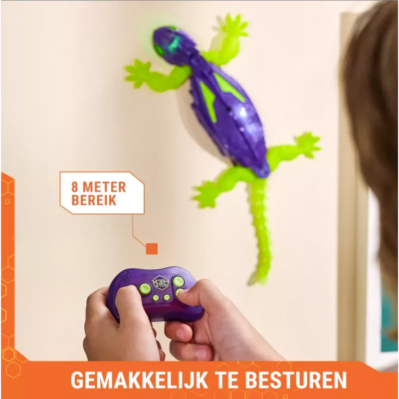 HEX BOTS Glow-in-the-Dark Gecko, Wiederaufladbarer ferngesteuerter Roboter für Kinder, klettert Wände hoch für Streichspielzeug & Spiele, RC-Roboter für Jungen & Mädchen ab 4 Jahren