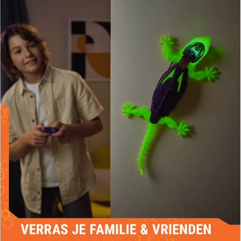 HEX BOTS Glow-in-the-Dark Gecko, Wiederaufladbarer ferngesteuerter Roboter für Kinder, klettert Wände hoch für Streichspielzeug & Spiele, RC-Roboter für Jungen & Mädchen ab 4 Jahren