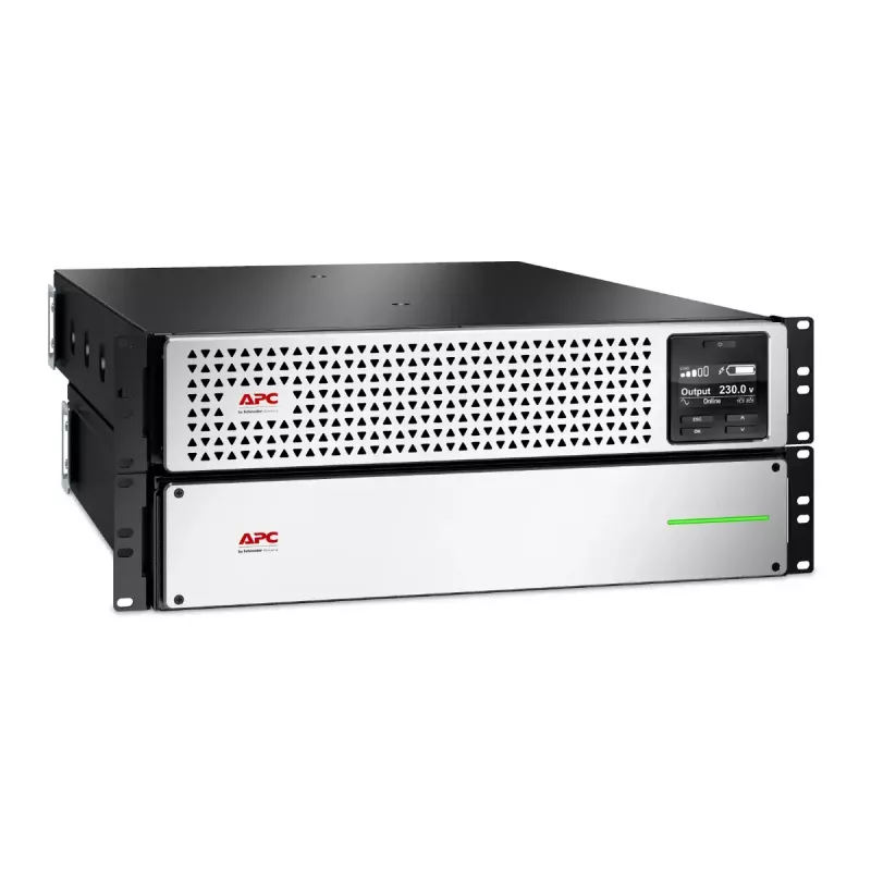 APC Smart-UPS On-Line, 3kVA, Lithium-Ionen, Rackmount 4U, 230V, 6x C13+2x C19 IEC-Buchsen, SmartSlot, erweiterte lange Laufzeit, Schienenkit enthalten