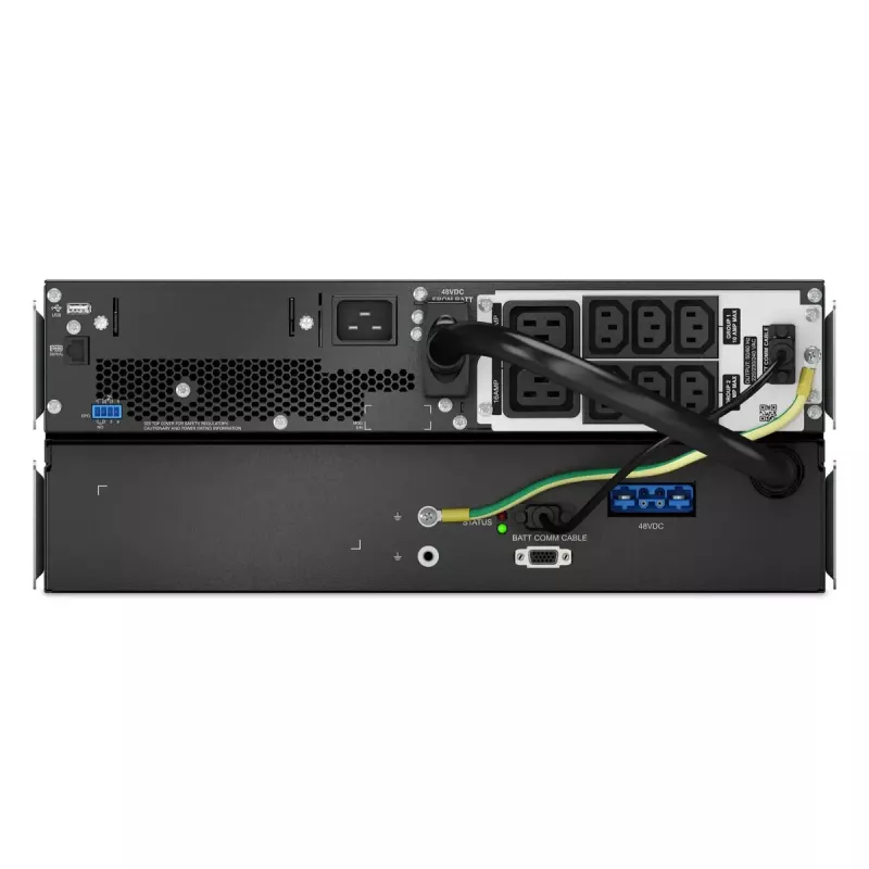 APC Smart-UPS On-Line, 3kVA, Lithium-Ionen, Rackmount 4U, 230V, 6x C13+2x C19 IEC-Buchsen, SmartSlot, erweiterte lange Laufzeit, Schienenkit enthalten