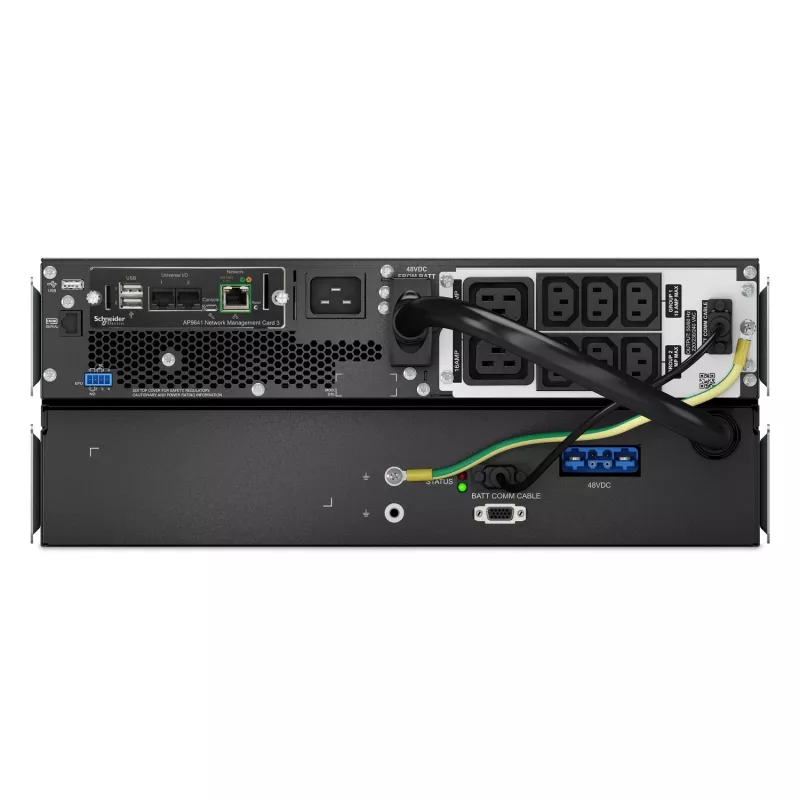 APC Smart-UPS On-Line, 2200 VA, Lithium-Ionen, Rackmontage 4U, 230 V, 6x C13 + 2x C19 IEC-Ausgänge, Netzwerkkarte, verlängerte Überbrückungszeit, Railsatz inklusive
