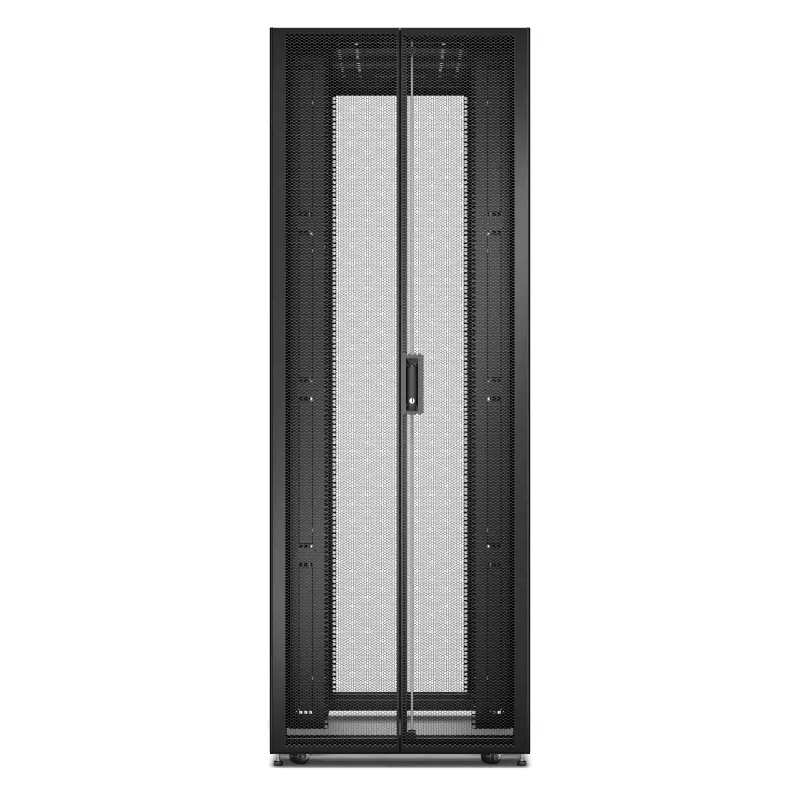 Freistehendes Serverrack APC Easy Rack 48U (schwarz) mit Dach, Rollen, Füßen, 4 Halterungen, Seitenwänden — 2258H x 800B x 1200T mm