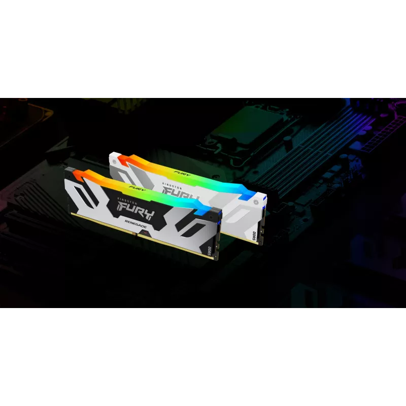 Desktop DDR5 32GB 6400MT/s CL32 288-pin DIMM Kingston FURY Renegade RGB Weiß 1,4V
