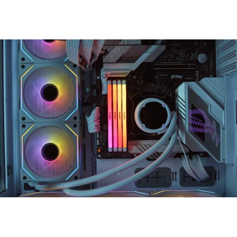 Desktop DDR5 32GB 6400MT/s CL32 288-pin DIMM Kingston FURY Renegade RGB Weiß 1,4V