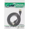 InLine USB 2.0 Flachkabel Typ A Stecker / Buchse vergoldet schwarz 2m