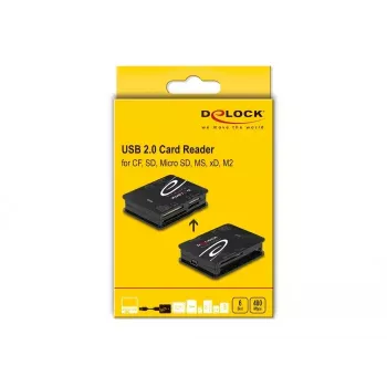 Kartenleser DeLOCK 91007 USB 2.0 Schwarz CF MMC MS MicroSD xD