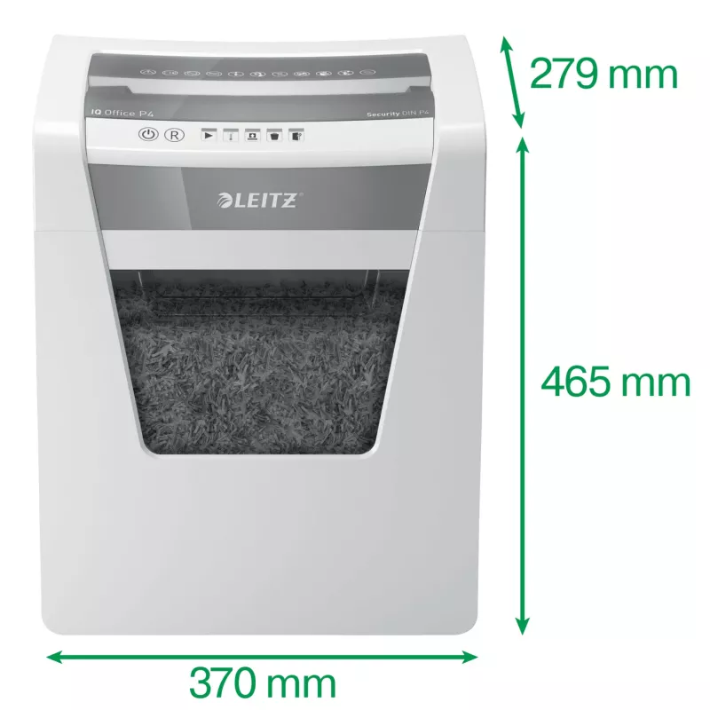 Leitz IQ Office Aktenvernichter P4, Kreuzschnitt, 22,3 cm, 4 x 40 mm, 23 l, 225 Blatt, 55 dB