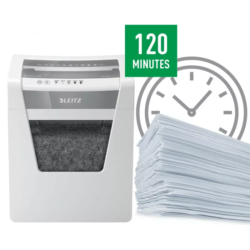 Leitz IQ Office Aktenvernichter P4, Kreuzschnitt, 22,3 cm, 4 x 40 mm, 23 l, 225 Blatt, 55 dB