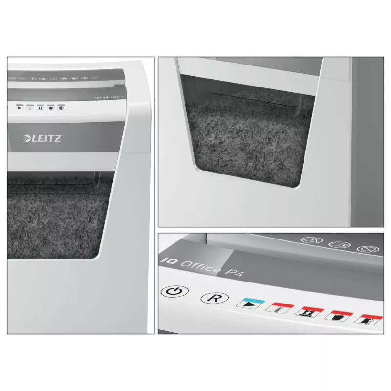 Leitz IQ Office Aktenvernichter P4, Kreuzschnitt, 22,3 cm, 4 x 40 mm, 23 l, 225 Blatt, 55 dB