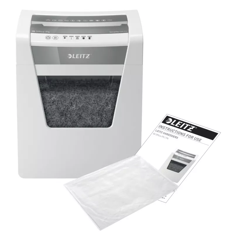 Leitz IQ Office Aktenvernichter P4, Kreuzschnitt, 22,3 cm, 4 x 40 mm, 23 l, 225 Blatt, 55 dB