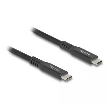 USB-Kabel DeLOCK USB Type-C Stecker zu Stecker 20 Gbit/s 0,5 m schwarz Metall