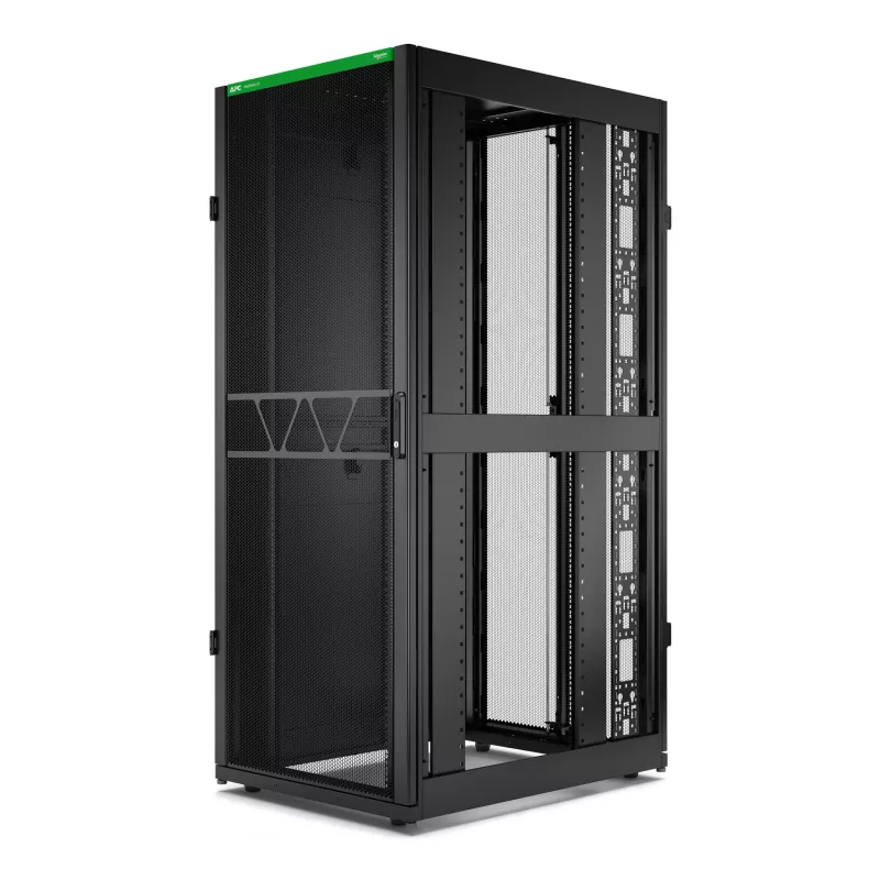 APC NetShelter SX Server Rack Gen 2, 42U, 1991H x 800W x 1070D mm, mit Seitenwänden, Schwarz