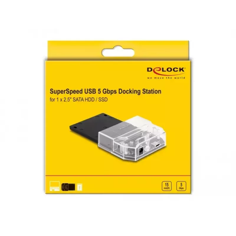 DeLOCK SuperSpeed USB Dockingstation 2,5 Zoll SATA HDD SSD Schwarz