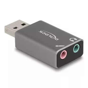 DeLOCK Externe USB-Soundkarte USB-A-Stecker auf 2 x 3,5 mm Stereo