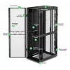 APC NetShelter SX, Networking Rack Enclosure, 48U, 2258H x 750W x 1200D mm, mit Seiten, Schwarz