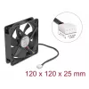DELOCK 67303 Computer-Gehäuselüfter 120 mm, 24 V, Kugellager, Schwarz