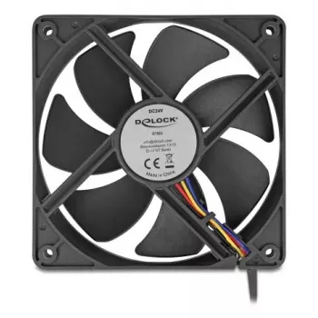 DELOCK 67303 Computer-Gehäuselüfter 120 mm, 24 V, Kugellager, Schwarz