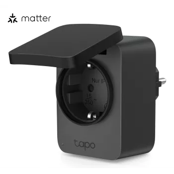 Smart-Stecker TP-Link Tapo P410M – Outdoor-Wi-Fi-Steckdose, 3680 W, 200–250 V, schwarz