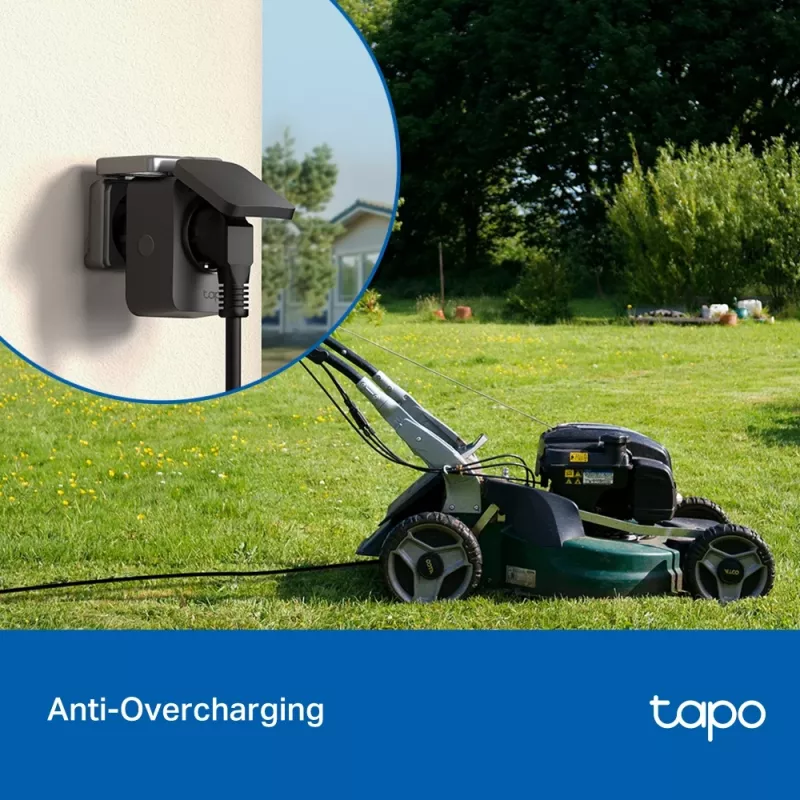 Smart-Stecker TP-Link Tapo P410M – Outdoor-Wi-Fi-Steckdose, 3680 W, 200–250 V, schwarz