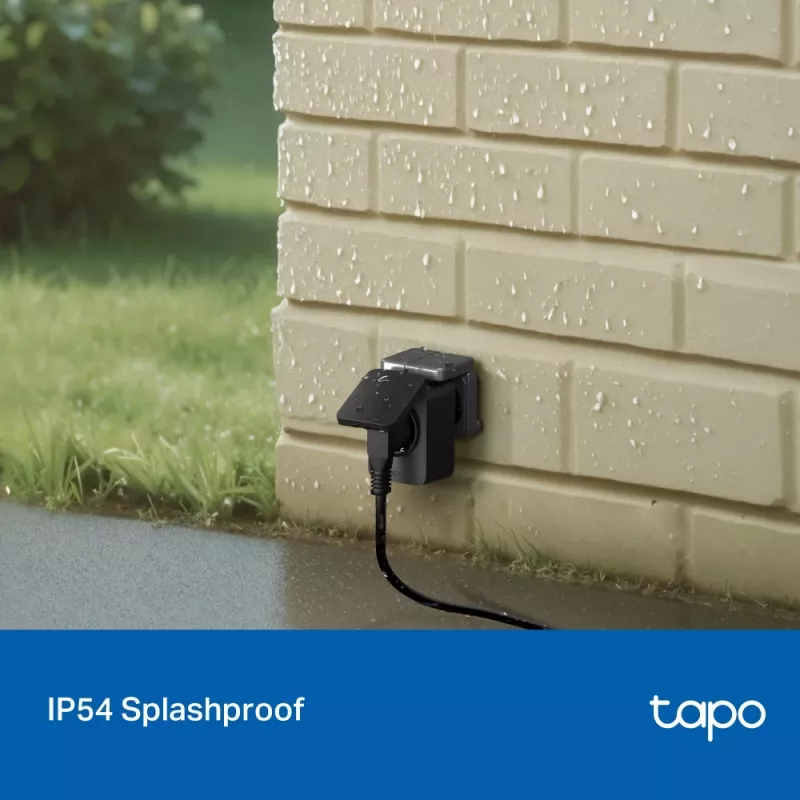Smart-Stecker TP-Link Tapo P410M – Outdoor-Wi-Fi-Steckdose, 3680 W, 200–250 V, schwarz