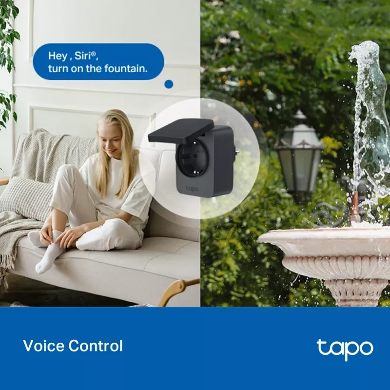 Smart-Stecker TP-Link Tapo P410M – Outdoor-Wi-Fi-Steckdose, 3680 W, 200–250 V, schwarz