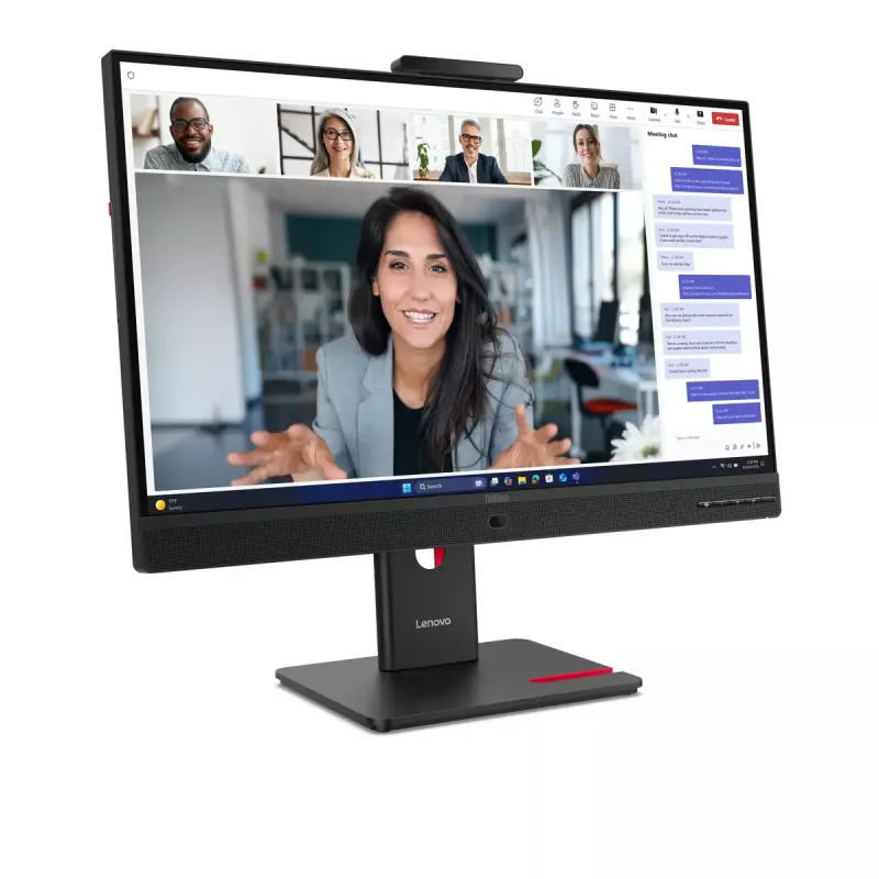 24 Zoll Lenovo ThinkVision T24-4v IPS LCD Monitor, 1920×1080 Full HD, 6 ms, 250 cd/m², integrierte Lautsprecher, USB-Hub, VESA, höhenverstellbar, schwarz