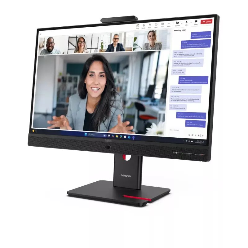 24 Zoll Lenovo ThinkVision T24-4v IPS LCD Monitor, 1920×1080 Full HD, 6 ms, 250 cd/m², integrierte Lautsprecher, USB-Hub, VESA, höhenverstellbar, schwarz