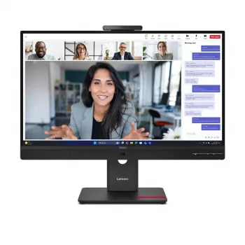 24 Zoll Lenovo ThinkVision T24-4v IPS LCD Monitor, 1920×1080 Full HD, 6 ms, 250 cd/m², integrierte Lautsprecher, USB-Hub, VESA, höhenverstellbar, schwarz