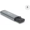 Kartenleser DELOCK USB 5 Gbps mit SD- und MicroSD-Steckplätzen, USB 3.2 Gen 1 Typ-A/Typ-C, Kabel und Adapter, schwarz/grau